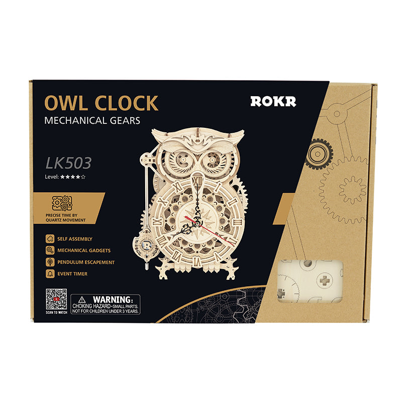 Mechanical Gears Owl Clock