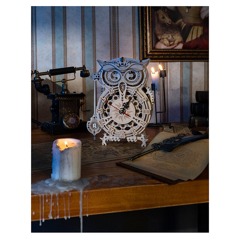 Mechanical Gears Owl Clock