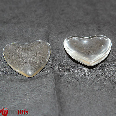 Glass heart cabochons with trays