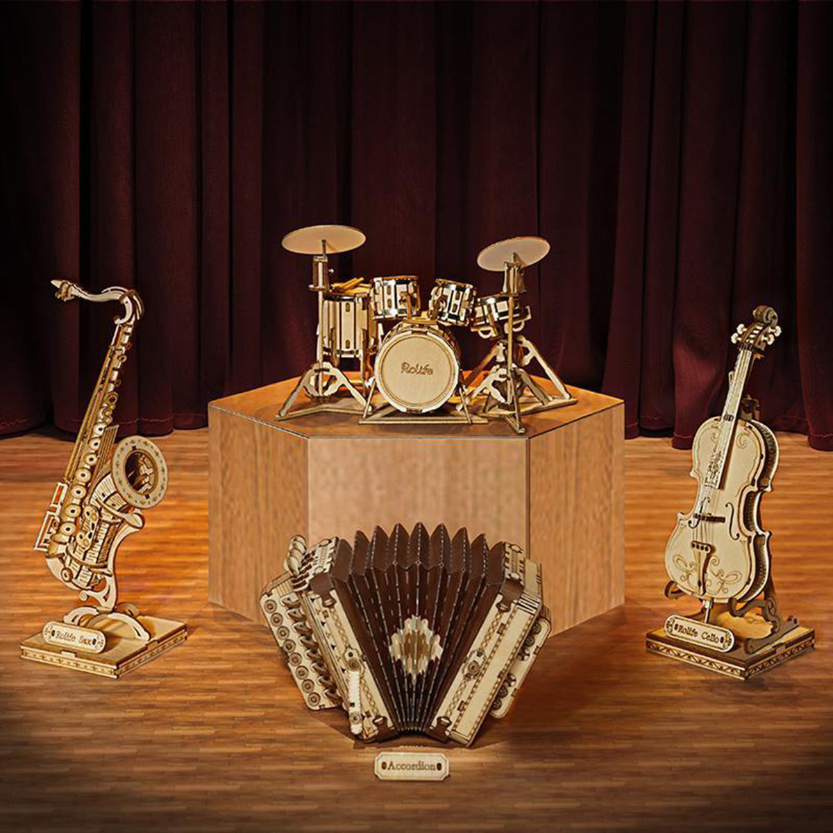 Kit Built Instrument Robotime Australia: Drum Kit – DIY Kits