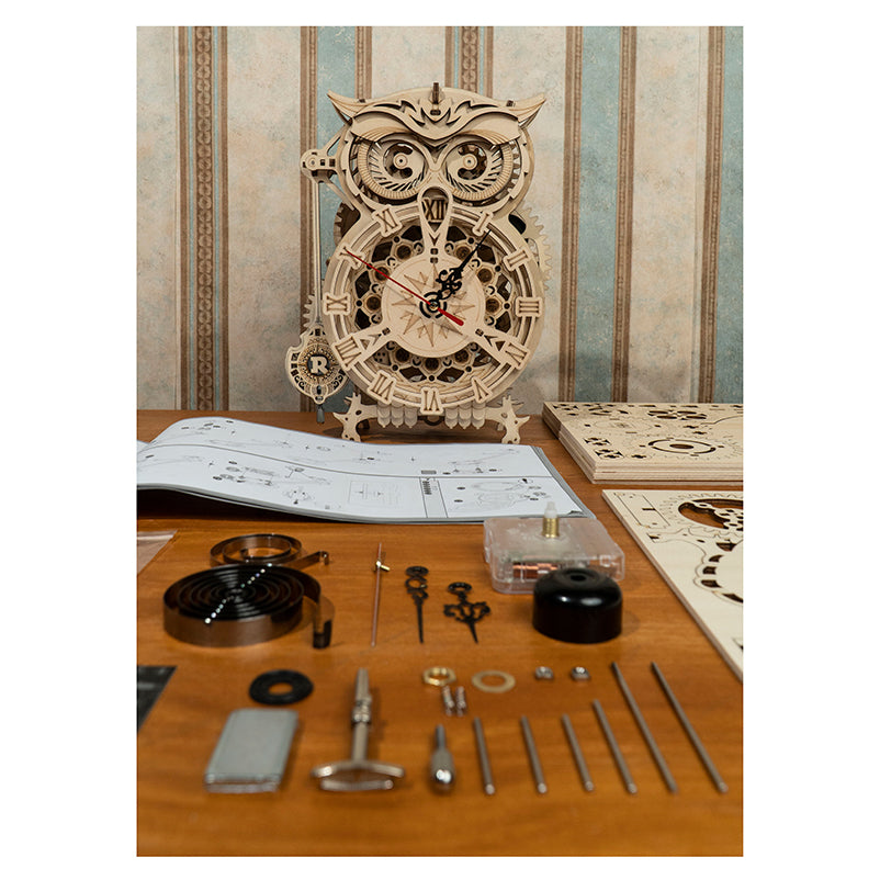 Mechanical Gears Owl Clock