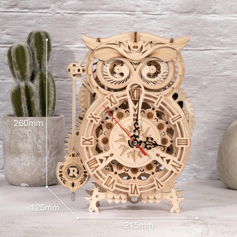 Mechanical Gears Owl Clock