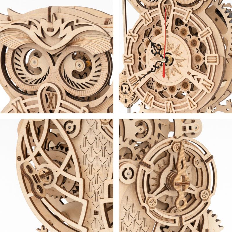 Mechanical Gears Owl Clock